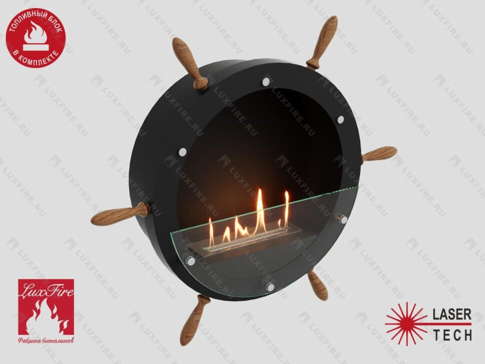 Настенный биокамин Lux Fire Капитан 500 Н XS (черный)
