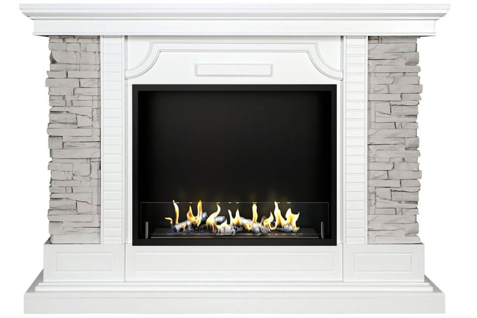 Биокамин в портале Firezo Avignon Белый, стандарт