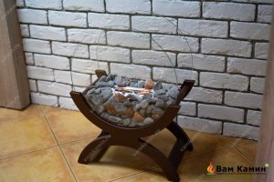 Биокамин напольный SteelHeat WOOD 400 коричневый