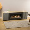 Тумба под ТВ с биокамином SteelHeat LIVORNO IMPULSE 140 см (корпус дуб Сонома / фасады Гротто Гранит) фото 2