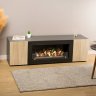 Тумба под ТВ с биокамином SteelHeat LIVORNO 140 см (корпус Графит / фасады дуб Сонома) фото 2