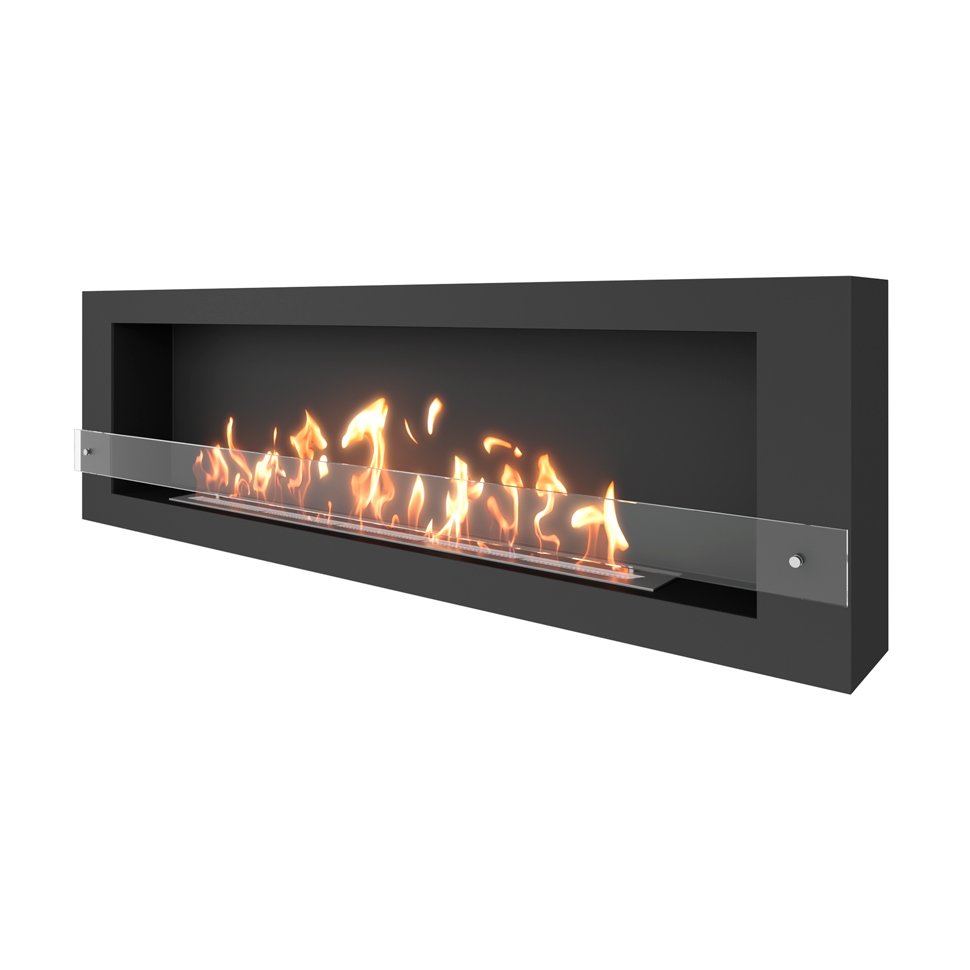 Биокамин SteelHeat WALL LONG 1800 черный