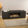 Тумба под ТВ с биокамином SteelHeat LIVORNO IMPULSE 140 см (корпус черный / фасады черный) фото 2