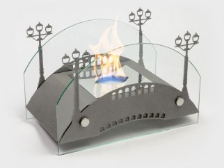 Биокамин настольный Lux Fire Пушкинский мост S (серебро)