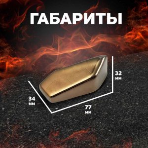 Декоративные керамические камни, 5 шт, граненые золотые