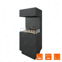 Биокамин напольный PILLAR 1200 черный