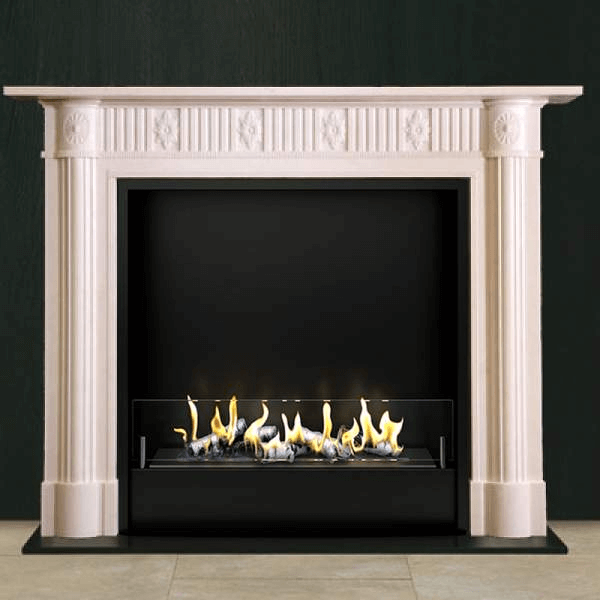 Биокамин в мраморном портале Firezo Il piacere, стандарт